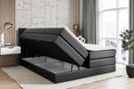 Boxspringbett MOETI KING Hochglanz Schwarz - Breite: 140 cm