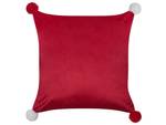 Coussin décoratif LONICERA Rouge - Blanc - Textile - 45 x 7 x 45 cm