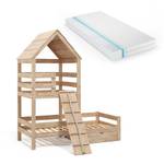 Lit cabane Teddy 38121 Marron - Bois massif - 208 x 235 x 108 cm