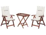 Bistro Set TOSCANA 3-tlg Eiche Dunkel - Rot - Weiß