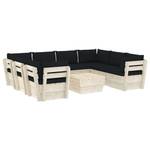 Garten-Lounge-Set (9-teilig) 3016490-21 Schwarz