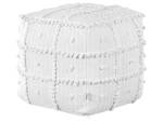 Pouf HARNAI Blanc - Fibres naturelles - 40 x 40 x 40 cm