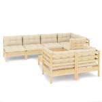 Garten-Lounge-Set Weiß - Massivholz - 64 x 29 x 64 cm