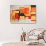 Leinwandbild Abstrakt Orange wie gemalt 100 x 70 cm