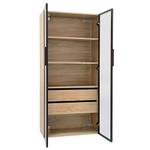 Badezimmerschrank Prometheus Ⅰ Braun - Holzwerkstoff - Glas - Metall - 36 x 155 x 74 cm