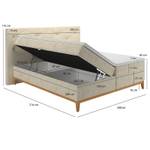 Lit boxspring 180x200 cm tissu écru Beige - Textile - 214 x 115 x 200 cm