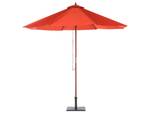 Parasol droit TOSCANA Doré - Chêne foncé - Rouge