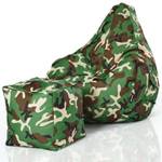 Gaming Sitzsack + Hocker "Cozy+Cube" Grün - Multicolor