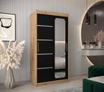 Armoire à portes coulissantes promo v2 Noir - Imitation chêne - Largeur : 100 cm - 2 porte