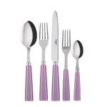 Set de 5 couverts de table, Icône Mauve - Métal - 1 x 25 x 1 cm