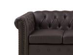 3-Sitzer Sofa CHESTERFIELD Braun - Dunkelbraun - 208 x 78 x 88 cm