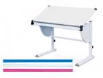 Höhenverstellbarer Schreibtisch mit Weiß - Metall - 63 x 60 x 110 cm