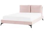 Lit double MELLE Noir - Rose foncé - 156 x 95 x 228 cm