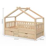 Lit cabane Design, 2 tiroirs et matelas Bois