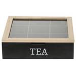 Teebox mit Aufschrift TEA, MDF Schwarz - Holzwerkstoff - 24 x 7 x 24 cm