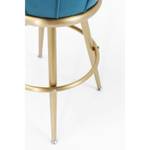 Tabouret de bar After Work velours bleu Velours / Acier inoxydable - Turquoise / Doré