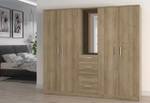 Kleiderschrank Panama LS Braun - Holzwerkstoff - 200 x 181 x 53 cm