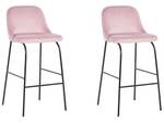 Tabouret de bar NEKOMA Noir - Rose foncé