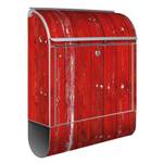 Stahl Briefkasten Holzlatten Rote