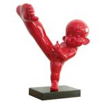 Statue bébé résine rouge H55 cm - JACK Rouge - Porcelaine - 44 x 55 x 30 cm