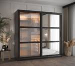 ARMOIRE À PORTES COULISSANTES FLUTES Largeur : 180 cm - Noir