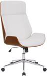 Chaise de bureau Varel Imitation noyer - Blanc