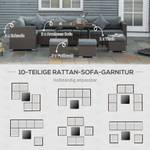 Gartenmöbel-Set (10-tlg.) 860-014V01 Grau - Polyrattan - 68 x 73 x 120 cm