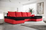 Ecksofa DENVI-U Schwarz - Rot