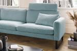 Sofa RICARDA Ecksofa Cord Hellblau - Ecke davorstehend links - Longchair davorstehend links