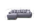 Canapé d'Angle Convertible LENA Textile - 246 x 85 x 155 cm