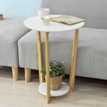 Table Basse Table d'appoint FBT52-WN Blanc - En partie en bois massif - 45 x 60 x 25 cm