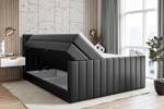 Boxspringbett EDITA-Z KING Hochglanz Schwarz - Breite: 140 cm