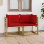 Canapé d'angle Rouge - Bois massif - Bois/Imitation - 64 x 70 x 64 cm