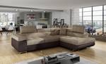 Ecksofa TONA Beige - Braun - Ecke davorstehend rechts