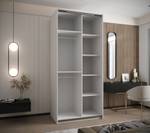 Armoire Lux 1 Noir - Blanc - Largeur : 120 cm