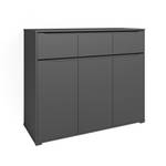 Commode Ruben 120cm anthracite Gris - En partie en bois massif - 120 x 101 x 48 cm