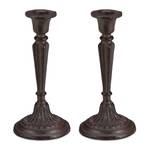 2x Bougeoir décoratif vintage Noir - Marron foncé