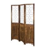 Paravent 3 parties 1819 Marron - En partie en bois massif - 120 x 170 x 2 cm