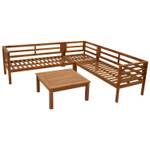 Ecklounge Manaus 2-teilig Braun - Grau - Massivholz - Holzart/Dekor - 208 x 64 x 208 cm