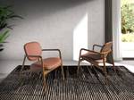 Sessel aus Kunstleder und Esche Braun - Kunstleder - Textil - 65 x 75 x 64 cm