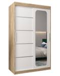 Armoire à portes coulissantes promo v2 Imitation chêne de Sonoma - Blanc - Largeur : 120 cm - 2 porte