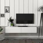 TV Lowboard mit Türen Weiß - Holzwerkstoff - 135 x 25 x 32 cm