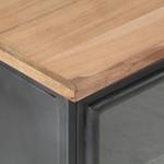 Nachttisch 323501 Grau - Glas - Metall - Massivholz - Holzart/Dekor - 40 x 50 x 30 cm