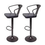 Tabouret de bar H10b (lot de 2) Noir - Gris