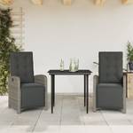 Bistro-Set-k218 ( 3-tlg ) Grau - Massivholz - Höhe: 1 cm