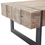Table basse de salon A15 Marron - Métal - Bois/Imitation - En partie en bois massif - 120 x 40 x 60 cm