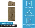 Kleiderschrank mit Aufsatz ELIZA 2D Eiche Dunkel Dekor - Eiche Hell Dekor