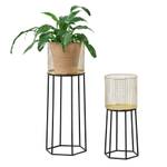 Lot de 2 Supports de Plantes Merelbeke Doré - Métal - 27 x 70 x 24 cm