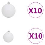 Boules de noël 3010008-2 (lot de 120) Gris brillant - Blanc brillant - Profondeur : 3000 cm