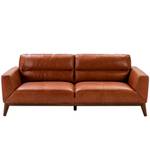 3-Sitzer-Sofa aus Büffel-Rindsleder Braun - Echtleder - Textil - 216 x 86 x 96 cm